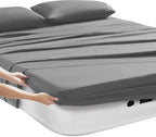 Camping Sheets King Size - Outdoor Air Mattress Sheet Set – Built-in Corner Straps for Air Mattress & Camping Use – Designed for Inflatable Beds & Tailgate Sleepovers, Gray - Image 2