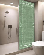 Window Privacy Film Frosted, Olive Green Botanical Static Cling Door Window Covering, Vintage Florals Geometric Minimalist UV Blocking Windows Film for Office, Hotel, Bedroom, 29.5 x 78.7 Inches - Image 3