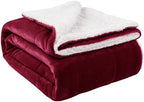 NANPIPER Sherpa Blanket Twin Thick Warm Blanket for Winter, Super Soft Fuzzy Flannel Fleece/Wool Like Reversible Velvet Plush (Wine Red, Twin Size 60"x80") by NANPIPER