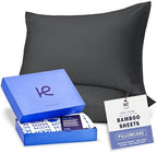 Kickoff Viscose Bamboo Pillowcase, Queen, Set of 2, 100% Organic Hidden Zippered Viscose Bamboo Pillow Case Queen Size, Cooling Pillow Cover for Hot Sleepers (20"x30", Pewter) by KickoffHome