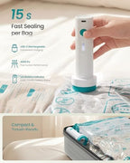 SONGMICS Vacuum Storage Bags, Rechargeable Portable Electric Pump, 15 Pack - Image 5
