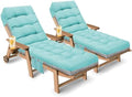 Outdoor Lounge Chair Cushion Set of 2, Waterproof Chaise Lounge Cushions Replacement for Outdoor Furniture 71 x 22 x 4.7 Inches Non-Slip Patio Pool Lounge Chair Cushions with Ties (Teal) by Tycdiose