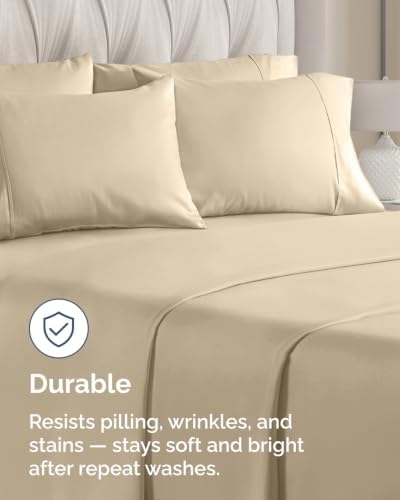 Queen Pillow Cases - 6 Pack Soft Pillowcase Covers - 20" x 30" (Cream) - Image 4