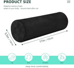 Gredecor Velvet Bolster Pillow Black Round Cylinder Neck Roll Pillow for Sleeping with Zipper Cervical Neck Roll Pillow Case for Cylindrical Pillow Decorative - Image 3