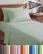 Twin XL 4 Piece Sheet Set - College Dorm Room Essentials - Eucalyptus by CGKUnlimited