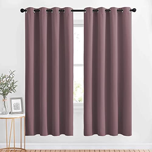 NICETOWN Blackout Curtains 72 inches Long 2 Panels Set - Grommet Thermal Insulated Room Darkening Solid Drapes Sound & Light Blocking for Bedroom/Living Room, Dry Rose, W52 x L72 by NICETOWN