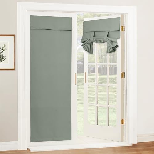 RYB HOME 2 Panels Blackout French Door Curtains for Front Back Glass Door by RYBHOME