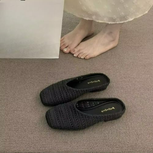 Elegant Bohemian Crochet Mules for Women, Breathable Hollow-Out Woven Knit Flats, Pointed Toe Summer Beach Sandals, Lightweight Slip-on Loafers for Travel & Daily Wear - Image 4