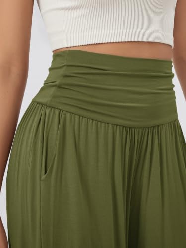 ODODOS Women's Wide Leg Palazzo Lounge Cropped Pants with Pockets Light Weight Comfy Pajama Capri Pants-20/22"/ 24" Inseam - Image 3