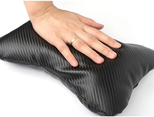2Pcs Leather Carbon Fiber Leather Sport Car Seat Scat Pack Bee Neck Rest Pillow Foam Headrest Travel Cushion Travel Sleeping Cushion for Challenger Charger - Image 4