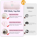 PHF Toddler Nap Mat with Removable Pillow and Minky Blanket, Rollup Design Kids Sleeping Mat, Slumber Bags for Girls, 50"x20" Toddler Sleeping Bag for Daycare Preschool Travel Camping, Rainbow - Image 3