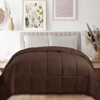 SUPERIOR All Season Down Alternative Comforter, Cal King, Chocolate - Image 2