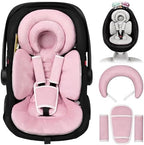 Tinlyfinly Infant Car Seat Insert with Extra Cushion for Preemie to Toddler, Reversible Newborn Carseat Insert for Baby Head Body Support, Fits for Stroller, Baby Swing, Bouncer (Pink) by TinlyFinly