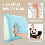 HOMBYS Lumbar Support Pillow for Recliner Chair, Memory Foam Back Support Cushion for Elderly,Extra Large Lumbar Support Pillow,Thick Backrest for Home Reading (Khaki, 20“x13.5"x5") - Image 3