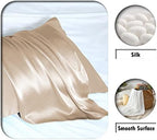 Suatien Silk Body Pillowcase, Body Pillow Cases with Zipper, Champagne - Image 2