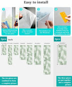 Window Privacy Film Frosted, Green Botanical Static Cling Door Window Covering, Summer Palm Leaves Foliage Tropical UV Blocking Windows Film for Office, Hotel, Bedroom, 29.5 x 78.7 Inches - Image 4
