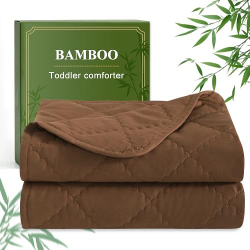 BEDSUM Cooling Toddler Comforter, Rayon Made from Bamboo, Brown by BEDSUM