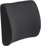DMI Memory Foam Lumbar Pillow Support Pillow Back Support Chair Cushion with Strap for Better Posture and Easing Back Pain, Black by DMI