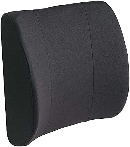 DMI Memory Foam Lumbar Pillow Support Pillow Back Support Chair Cushion with Strap for Better Posture and Easing Back Pain, Black by DMI
