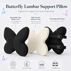 Butterfly Lumbar Support Pillow for Car and Chair, Black - Image 3