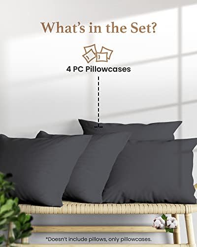 1000 TC Standard Pillowcases Set of 4 100% Egyptian Cotton Pillow Cases - Image 2
