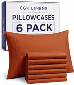 King Standard Pillow Cases - 6 Pack Pillowcases, 20" x 36" - Terracotta by CGKUnlimited