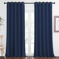 NICETOWN Blackout Navy Blue Bedroom Curtain 118 inches Long, Grommet Thermal Insulated Room Divider Drape Solid Window Treatment for Sliding Door/Living Room, W66 x L118, 1 Panel by NICETOWN