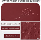 Outdoor Bench Cushion Waterproof with Memory Foam,Patio Bench Cushions for Outdoor/Indoor Furniture Porch Swing Cushion with Handle and Adjustable Strap,Burgundy Red,42x18 Inch - Image 3