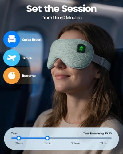 Smart Heated Eye Mask for Dry Eyes, App Controlled Cordless Warm Compress, Precise 99-149F Temperature, 1-60 Min Timer, 4 Smart Modes, Auto Shut Off, 1500mAh USB-C, Washable Cover - Image 4