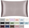 100% Mulberry Silk Pillowcase for Hair and Skin,Both Sides Natural Silk Bed Pillow Case with Hidden Zipper,19 Momme Grade 6A,1pc,Taupe,Standard Size 20x26 Inches by SILKTALE