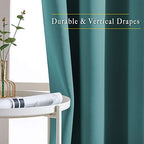 NICETOWN Sea Teal Blackout Doorway Curtains 80 inch Length 2 Panels, Grommet Light Reducing Thermal Insulated Privacy Door Curtains Window Treatments for Bedroom, W46 x L80 - Image 5