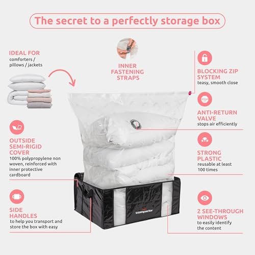 Compactor XXL Vacuum Storage Bag & Semi-Rigid Box, Closet Organizer, 210L - Image 3