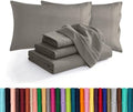 Luxurious Soft 1500 Premier Hotel Quality 6-Piece Bed Sheet Set Premium Hotel Quality Wrinkle and Fade Resistant Coziest Bedding Set, All around Elastic Fitted Sheet, Deep Pocket, King, Grey by ELEGANTCOMFORT