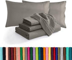 Luxurious Soft 1500 Premier Hotel Quality 6-Piece Bed Sheet Set Premium Hotel Quality Wrinkle and Fade Resistant Coziest Bedding Set, All around Elastic Fitted Sheet, Deep Pocket, King, Grey by ELEGANTCOMFORT