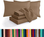 Elegant Comfort Luxurious Soft 1500 Thread Count Egyptian 6-Piece Premium Hotel Quality Wrinkle Resistant Coziest Bedding Set, Easy All Around Elastic Fitted Sheet, Deep Pocket, Cali King, Taupe by ELEGANTCOMFORT