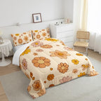 Feelyou Vintage Boho Plant Floral Comforter Set 60S 70S Groovy Comforter - Image 2