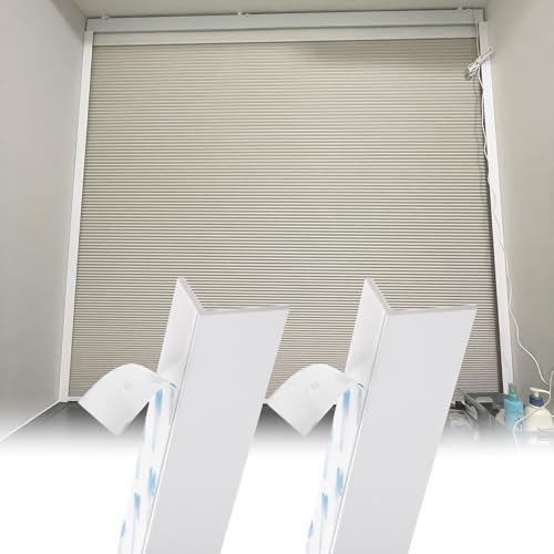 Light Blocking PVC Window Strips - DIY Cuttable Privacy Gap Blocker for Bedroom & Bathroom (2 Pcs, White, 68in/172.7cm) - Enhance Home Privacy & Energy Efficiency by Unknown