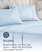 Queen Pillow Cases - 8 Pack Soft Pillowcase Covers - 20" x 30" (Sky Blue) - Image 4