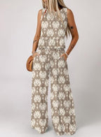 Dokotoo Womens 2 Piece Outfits Tank Tops Elastic Waist Wide Leg Pants Sets - Image 2