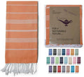 Turkish Beach Towel 100% Organic Cotton Extra Large Oversized (39 x 71 Inches) Quick Dry Sand Free Light Weight Prewashed for Bath Beach Gym Yoga Travel Towel Blanket (Tangerine) by MYSTICIMPORTS