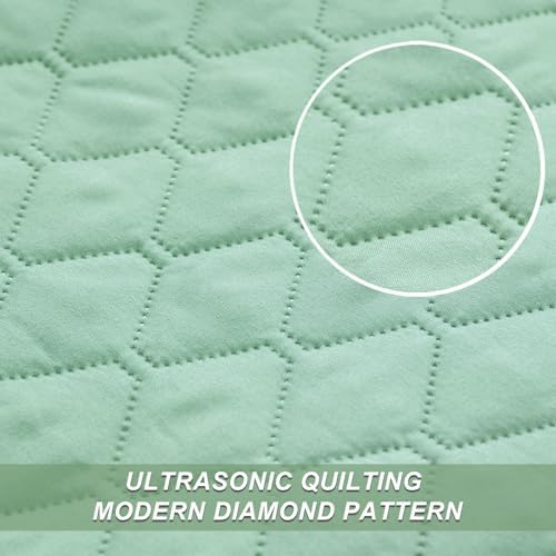 Exclusivo Mezcla Reversible Full Queen Quilt Bedding Set, Light Green - Image 4