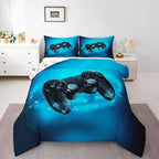 Erosebridal Gamer Comforter Set for Boys Teens Blue Gaming Bedding Set Video Game Bedding Home Decor for Kids Comforter Twin Size 2 Pieces Quilted Duvet Set 1 Comforter with 1 Pillowcase by Erosebridal