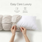 Pat. Pend. Long Bed Pillow for Side Sleepers, 47 Inch, Misty White - Image 6