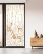Window Privacy Film Frosted, Thanksgiving Non-Adhesive Static Cling Window Tint, Fall Deer Fox Animals Orange Leaves Vines Insulated Windows Frosted Films for Living Room, 35.4 x 78.7 Inches - Image 5