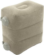 Inflatable Foot Rest Pillow, Portable Travel Foot Rest for Airplane Car Office Home, PVC Flocking Inflatable Footrest Cushion to Improve Circulation and Relieve Fatigue (Dark Gray) by Unknown