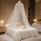 Bed Canopy with Lights, Bed Canopy for Girls Princess with Luminous Stars by YEERSWAG