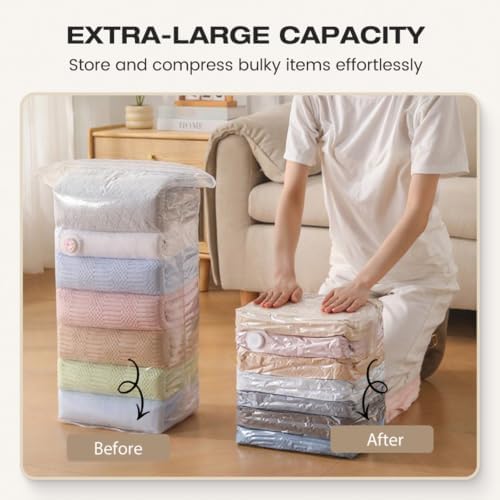 Svozk No Pump Vacuum Storage Bags, Better Life Space Bags, Large Capacity Compression Storage Bags For Clothes, Bedding & Blankets, Space Saving Vacuum Seal Bags Without Pump (5, 100x80x32cm) - Image 5