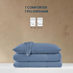 SLEEP ZONE Twin/Twin XL Size Comforter Set, Breathable Jersey Knit Soft Duvet Insert Set 2 Pieces Bedding Sets for Bedroom All Season, Stone Blue - Image 5