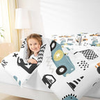 Feelyou Cartton Car Kids Comforter Set Racing Sports Game Bedding Set Decor - Image 7