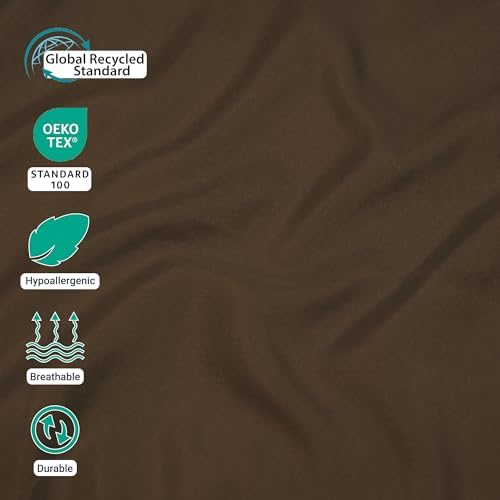 ZPECC Full Flat Sheets Only Brown 6 Pack, Color-Coded Hem Threads - Image 4